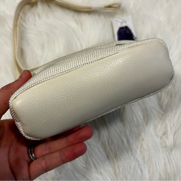 NEW Vintage Y2K Nine West White Cream Woven Crossbody Purse Bag 2000s Crochet - Picture 3 of 8